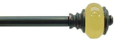 SPRINGS WINDOW FASHIONS 48" - 84" Burnished Bronze Finish Olivia Amber Knob Decorative Rod Set