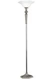 Mt. Vernon Torchiere Lamp White Frosted Polished Nickel