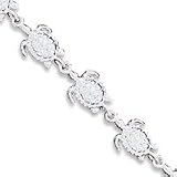 Sterling Silver Sea Turtles Bracelet - 7 Inch