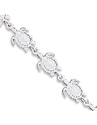 Sterling Silver Sea Turtles Bracelet QA41-7"