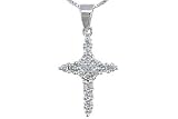 14K White Gold 0.50ct Cross Diamond Pendant