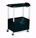 Media master three-shelf av carts, 42 electronic media cart w/cabinet, black