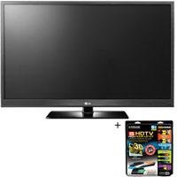 LG 50PV450 50 inch Class Plasma HDTV, Full HD 1080p with Basic Accessory Kit (2 HDMI Cables, 1 RGB Cable, 1 Audio Cable, Plasma / LCD Cleaning Kit)