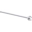 Solid 14KT White Gold 2mm Clear Cubic Zirconia Straight Fishtail 3/4 - 20 Gauge
