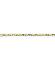 5mm Fancy Two Tone Gold Link Bracelet 9"