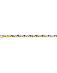 5mm Fancy Two Tone Gold Link Bracelet 8"