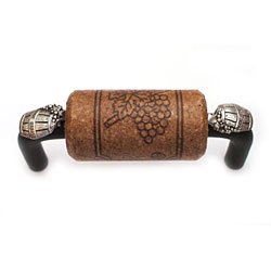 3" CTC Wine Cork Bin Pull - Bronze - with Silver Barrels Accents