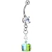 Handcrafted Peridot Aurora Swarovski Simplicty Dangle Belly Ring