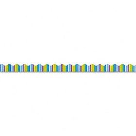 TREND T9889 - Terrific Trimmers Bright Border, 2 1/4 x 39 Panels, Cool Stripes, 12/Pack-TEPT9889