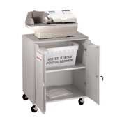 Buddy Products 9142-18 Wooden locking mail cart, 125-lb. capacity, 26-1/2w x 18d x 31-1/8h, gray