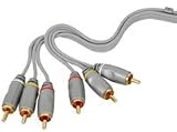 3 x RCA Plugs to 3 x RCA Plugs Lead, Silver Collection, 1.5m