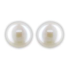 Schmuck-Pur S�sswasser-Perlen-Silber-Ohrstecker wei� 10 mm