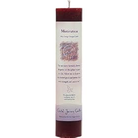Crystal Journey Reiki Charged Herbal Magic Pillar Candle - MOTIVATION - Made with Aromatherapy Essential Oils