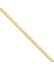 14k Gold 3mm Concave Anchor Chain 10 Inches