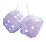 Car, 4x4, MPV Lilac Fluffy Furry Dice - Pair
