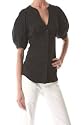 Rebecca Taylor Puffed Sleeve Blouse in Black