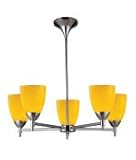 IMAGE OF ELK Lighting 10155-5PC-CN Celina 5 Light Single Tier Chandelier in Polished Chrome with Canary glass