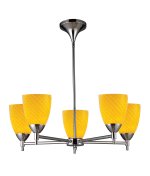 ELK Lighting 10155-5PC-CN Celina 5 Light Single Tier Chandelier in Polished Chrome with Canary glass