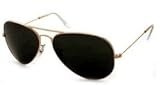 Unisex (Mens / Womens) Classic Black & Gold '2 Click' Frame Aviator Sunglasses with Protective Case, Cleaning Cloth, Pouch & Cords Full UV400 Protection Cat 4 Lenses