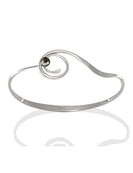 Ed Levin, Bindu Bracelet, .925 Sterling Silver, Black Pearl, Sizes S - L, Expandable