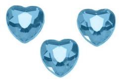 10mm Blue Acrylic Heart Rhinestones - Package 