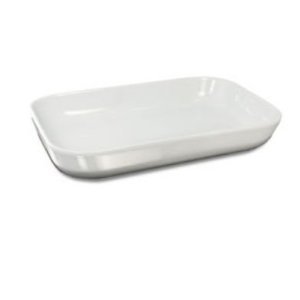 White Porcelain Serving Platter / Roaster, 15 X 9.5 X 2.5 Inches