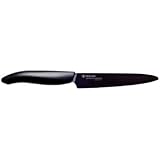 Kyocera Advanced Ceramic Revolution Series 5-inch Micro Serrated Tomato, Utility Knife, Black Blade