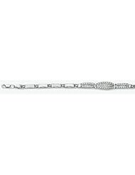 7mm X 3mm 14k Imported Cubic Zirconia Set Bracelet 7"