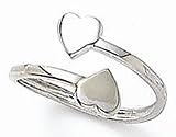 Toe Ring - Sterling Silver Adjustable Hearts