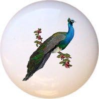 Ceramic Knob - Peacock #001 - Birds