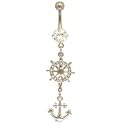 Body Accentz&trade; Belly Button Ring Navel Anchor Body Jewelry Dangle 14 Gauge