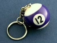 Twelve Ball Keychain Billiards Billiard Pool 12