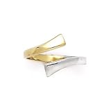 Solid 14K Yellow White Gold Cubic Zirconia Toe Ring