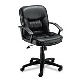 Serenity Executive Mid Back Swivel/Tilt Chair, Black Leather