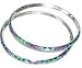 Sterling Silver Bangle Bracelet Pair with Enamelled Painting 26 gms. 2.3  (esbn052)