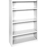 Steel Bookcase 3-Shelf 36"W X 12d X 60"H-White