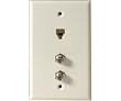 Steren White RJ11 Phone And Dual-F Connector Wall Plate