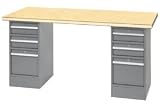 72 X 30 Shop Top Pedestal Workbench W/ 6 Drawers