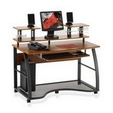 Mobile Workstation, 48-3/4x27-1/4x41-1/2, Cherry/Charcoal