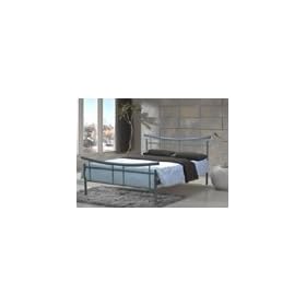4FT6 DOUBLE METAL BED SILVER FRAME NEW MODEL FRISCO BED