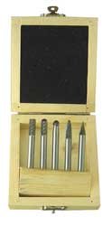 Westward 2LYT2 Carbide Bur Set, Single Cut, 1/4 In, 5 Pcs