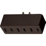 LEVITON MFG L00-00063-000 POLARIZED PLUG IN OUTLET ADAPTOR - BROWN
