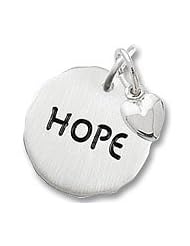 Rembrandt Charms "Hope" Charm Tag with Heart, Sterling Silver