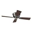 Hunter 23871 Low Profile III 42-Inch Antique-Pewter Ceiling Fan with 4 Walnut/Chestnut Blades