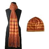 Alpaca wool scarf and hat set, 'Caramel Delight'