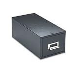 Buddy Products 1346-4 Buddy Products Single Drawer Steel 4 x 6 Card Cabinet, 16D, 1500-Card Cap, BK