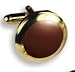 Cufflinks - Round Setting with Burgundy Stone