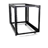 StarTech.com 12U 4 Post Server Equipment Open Frame Rack Cabinet with Adjustable Posts & Casters 4POSTRACK12A (Black)