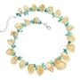.925 Silver, Turquoise & Citrine Nugget Necklace- 16 +2 IN