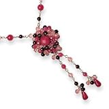 Sterling Silver Strawberry/Cherry Quartz & Rhodolite Garnet Necklace - 17 Inch